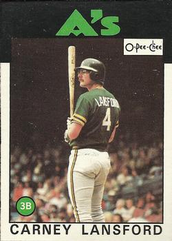 1986 O-Pee-Chee Baseball Cards 134     Carney Lansford
